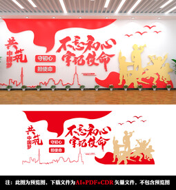 不忘初心牢记使命文化墙