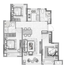 户型图 家配图 洋房图图片