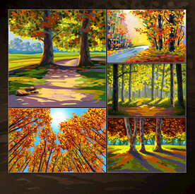 矢量水粉风景系列