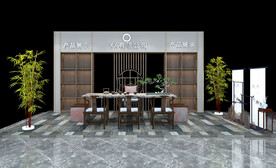 新中式展厅效果图