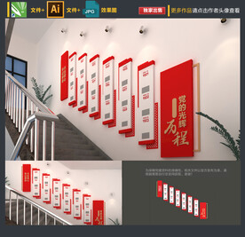 党史楼梯文化墙