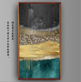 抽象金色几何玄关装饰油画