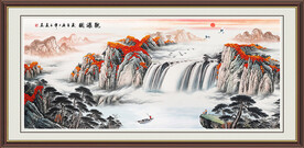 山水国画 旭日东升