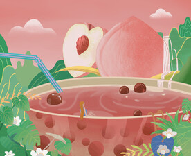 水蜜桃插画