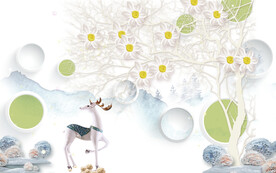 轻奢装饰画 麋鹿