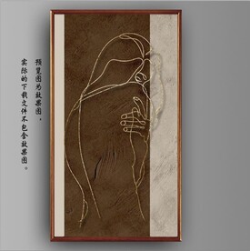 北欧风抽象线条美女装饰画