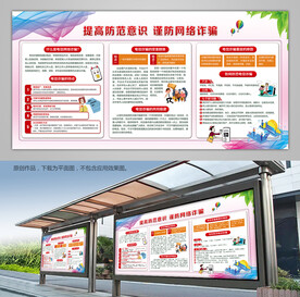 防电信诈骗灯箱挂画单页展架展板