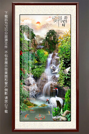 山水玄关装饰画