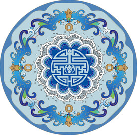 中式花纹传统纹样五福