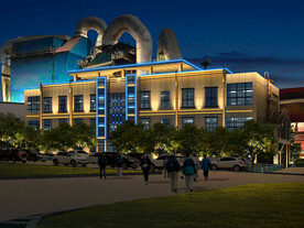 工厂办公楼灯光亮化效果图