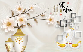 电视背景墙 家和富贵