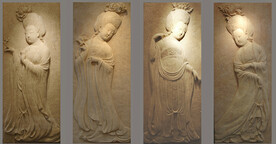 中式传统美女浮雕