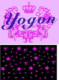 童装英文印花图案