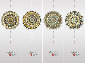 轻奢装饰画 圆形 移门花纹