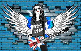 个性音乐摇滚工装背景墙