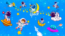 卡通星空宇航员