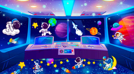 儿童星空宇航员背景墙