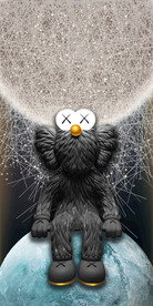 星空线条卡通熊装饰画