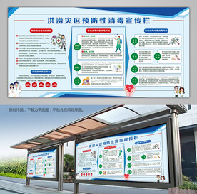 洪涝灾区预防性消毒海报背景板