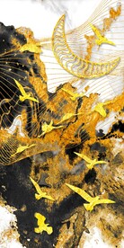 月光飞鸟玄关装饰画