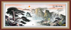 国画迎客松