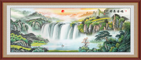 聚宝盆山水画