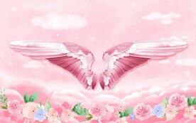 网红翅膀背景墙