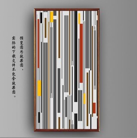 抽象几何线条玄关装饰画图