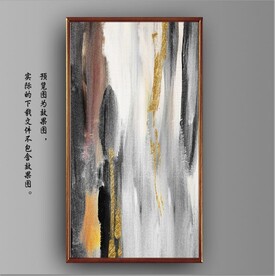 抽象金色油画玄关装饰画