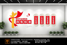 党员四有标准党建文化墙