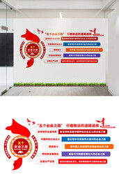五个必由之路文化墙设计