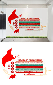 五个必由之路党建文化墙设计