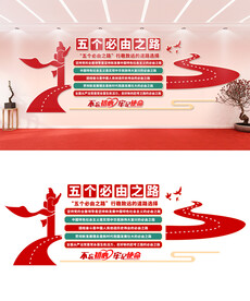 五个必由之路党建文化墙设计