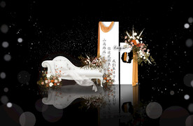 纯白婚礼迎宾区签到区效果图