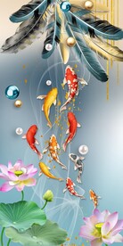 羽毛九鱼图玄关