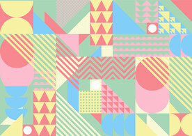 时尚抽象撞色几何图案