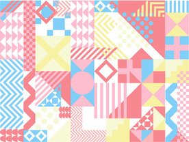 时尚抽象撞色几何图案 