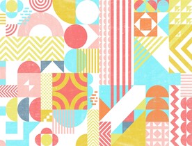 时尚抽象撞色几何图案