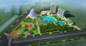 养老院规划设计案例鸟瞰图