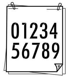 足球队服印号矢量数字号码 