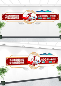 学校阅览室读书文化墙设计