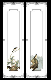 高清分层透明底推拉门打印图