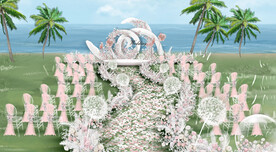 粉色户外仪式区