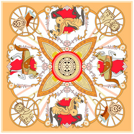 大牌  方巾 数码印花