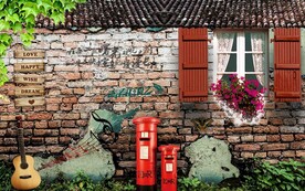 复古怀旧餐厅背景墙