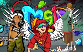 嘻哈街头涂鸦背景墙