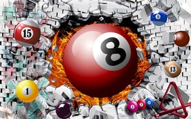 3D桌球台球背景墙