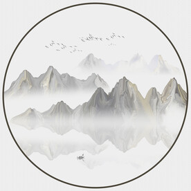 圆形山水画