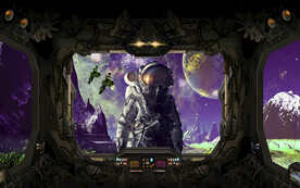 太空舱宇航员背景墙