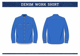 工装牛仔衬衫 经典款 线稿 